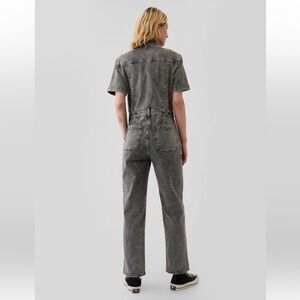 Black Denim Long Jumpsuit